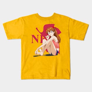 Morning Routine with Asuka langley - Neon Genesis Evangelion Kids T-Shirt